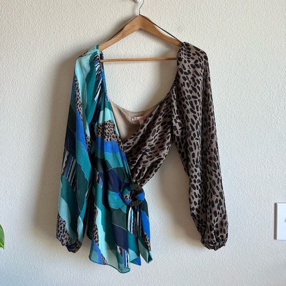 Anthropologie Hutch Mixed Print Wrap Top - Picture 5 of 16